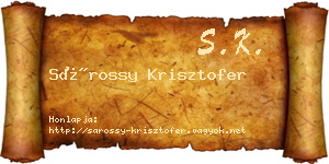 Sárossy Krisztofer névjegykártya