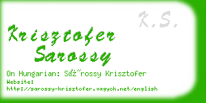 krisztofer sarossy business card